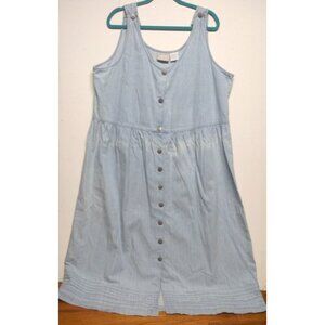 Blair Denim Jumper Dress Pinafore XL Oversized Y2K Light Blue Midi Prairie